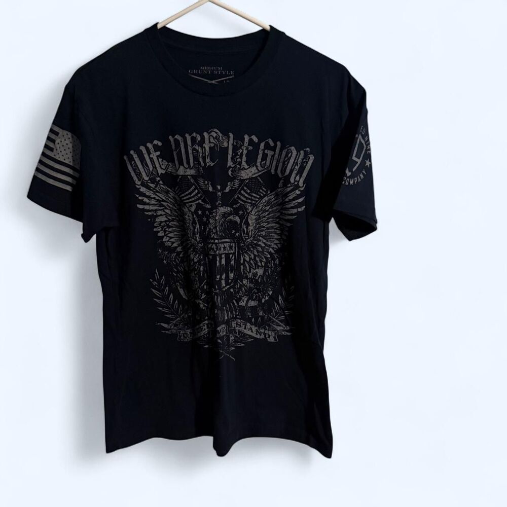 Grunt Style T-Shirt Mens Medium Blue Graphic Tee We Are Legion